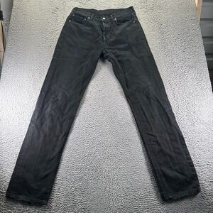VTG‎ Levi's 501 Jeans Mens 34x36 Black Cotton Denim Straight Button Fly Made UK